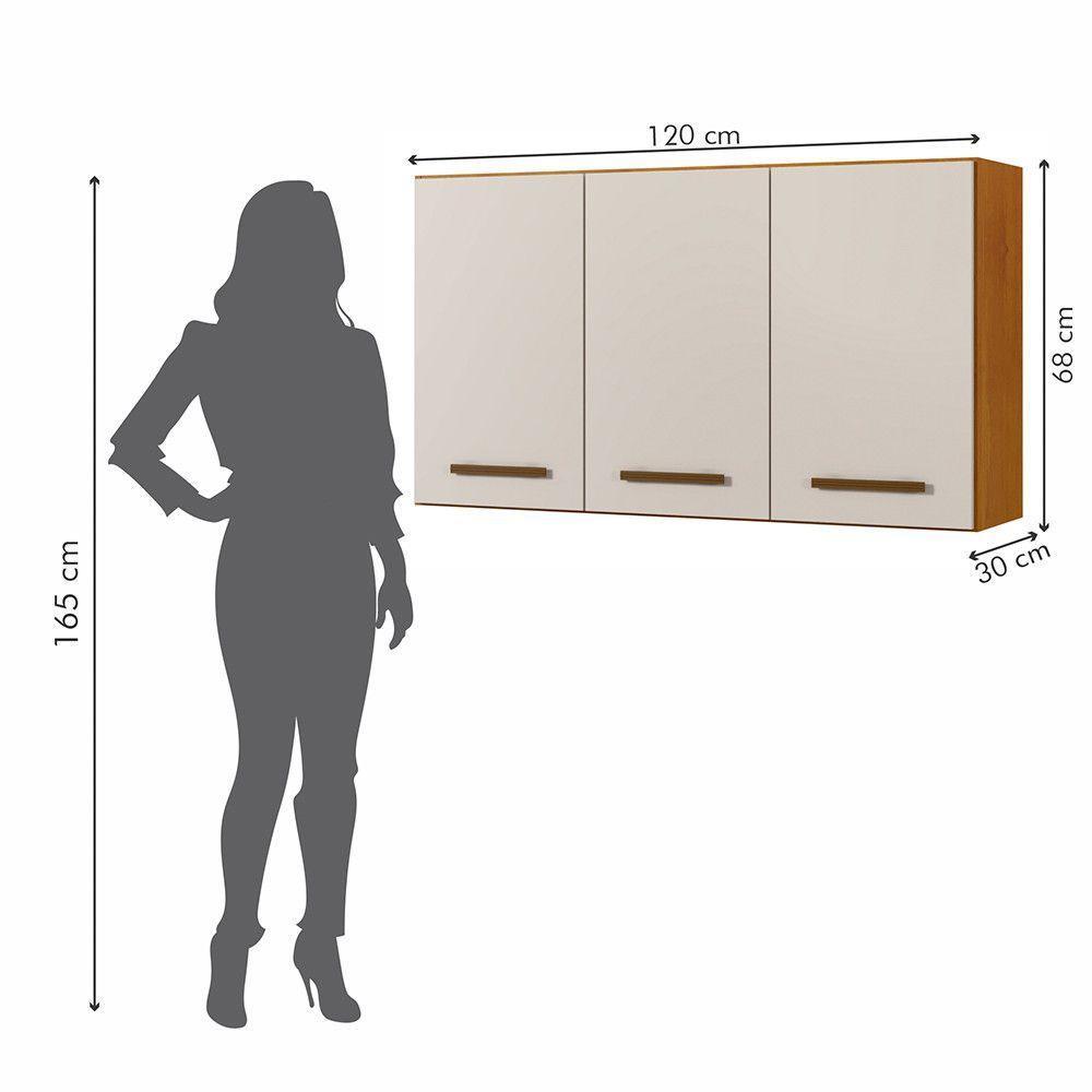 Armário Aéreo 3 Portas E 2 Prateleiras Etios Naturalle Com Off White - 6