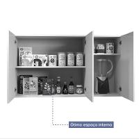 Armário Aéreo 3 Portas E 2 Prateleiras Etios Naturalle Com Off White - 2