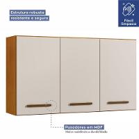 Armário Aéreo 3 Portas E 2 Prateleiras Etios Naturalle Com Off White