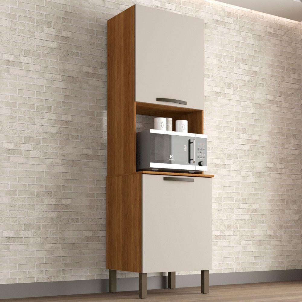 Cozinha Torre Quente Valência Branco Salleto Móveis Cinamomo Com Off White - 1