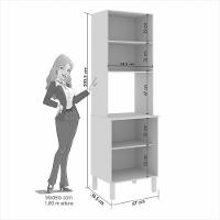 Cozinha Torre Quente Valência Branco Salleto Móveis Cinamomo Com Off White - 3