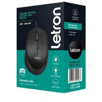 Mouse Usb Letron Office Job Preto 4d Ergonomico - 2