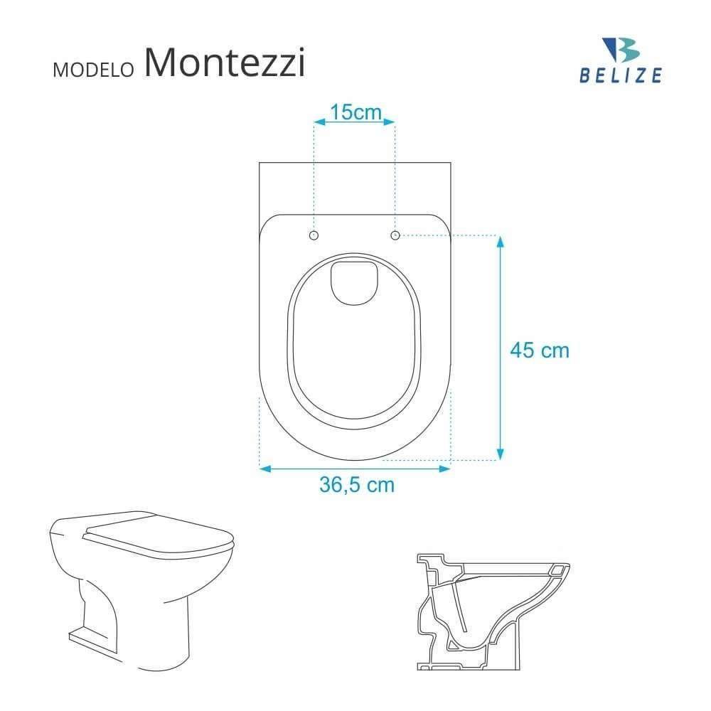 Assento Sanitário Laqueado Soft Close Montezzi Branco Para Vaso Belize - 2