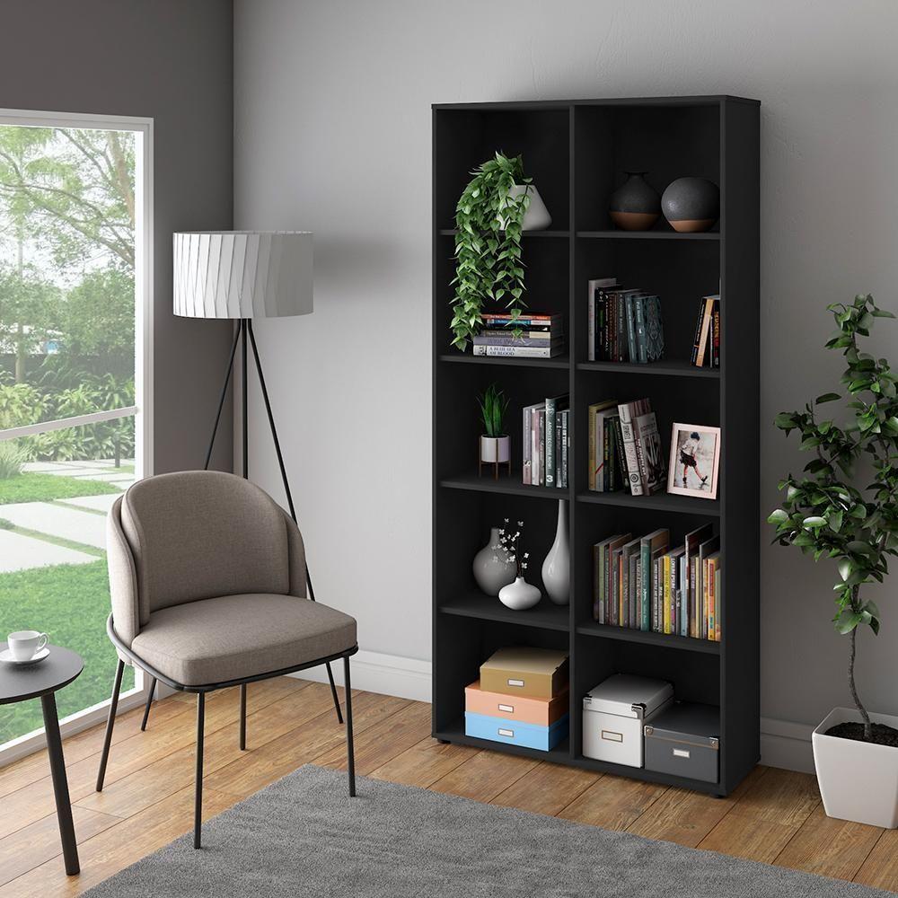 Jogo Estante E Escrivaninha Paderborn Ipê Preto - 3