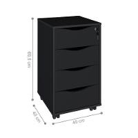 Jogo Gaveteiro E Escrivaninha Osnabruque Nogal Preto - 5