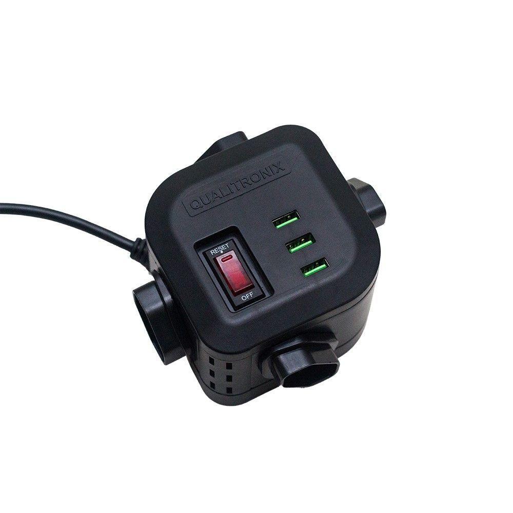Filtro De Linha 1,20m Torre 4 Tomadas + 3 Usb Qualitronix - 1