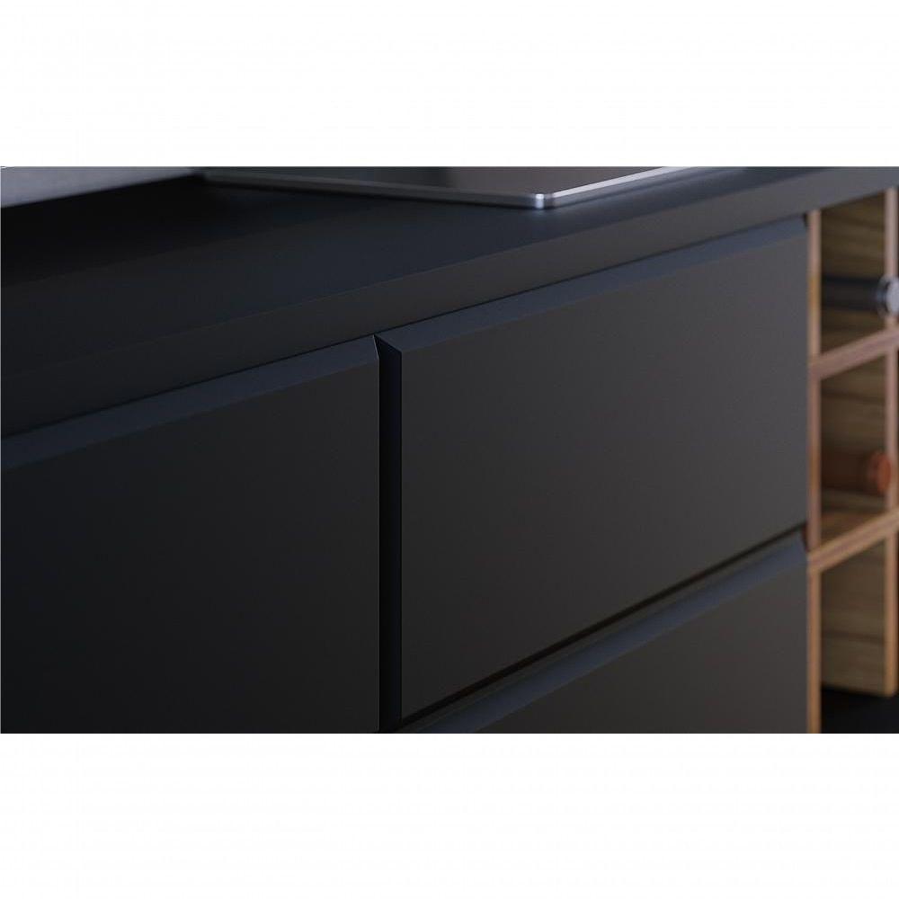 Bancada Para Tv 70 Polegadas Charles Preto Fosco Noce Milano - 4