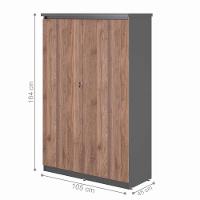 Armário 2 Porta Com Mesa Portugal Noce Preto - 3