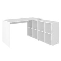 Mesa De Computador Em L 8 Nichos Delaware Branco - 6