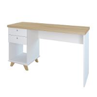 Mesa Para Quarto Retrô 2 Gavetas New Jersy Olmo Branco