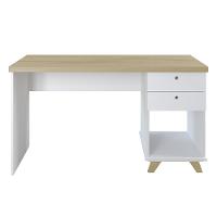 Mesa Para Quarto Retrô 2 Gavetas New Jersy Olmo Branco - 7