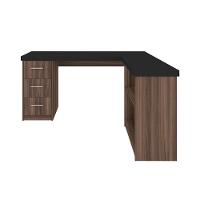 Mesa De Computador Em L 3 Gavetas Alaska Preto Ipê - 8