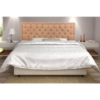 Cabeceira Estofada Cama Box Queen Linho Ocre Montreal 1,40M - 1