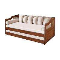 Sofa Cama Solteiro De Madeira Maciça Com Cama Auxiliar Atraente Imbuia - Marrom - 3