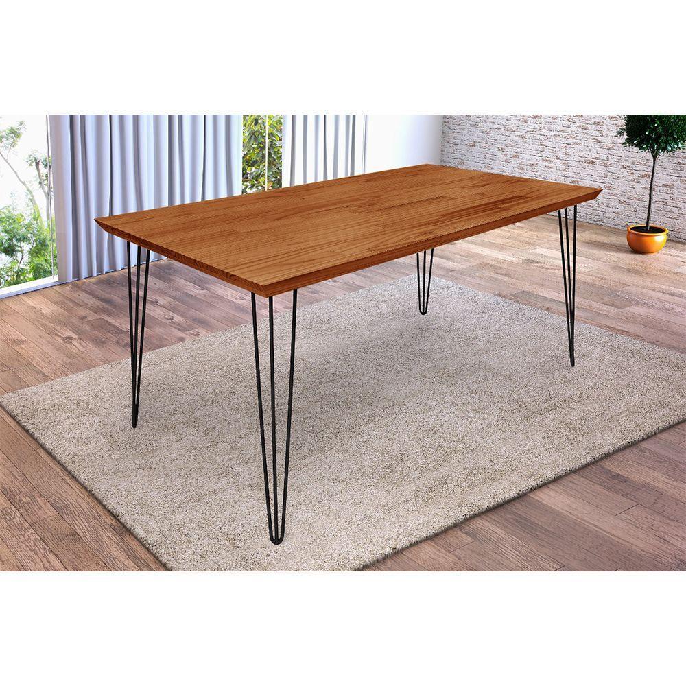 Mesa Jantar Lanna 1,60M Madeira Maciça - Imbuia - Marrom - 1