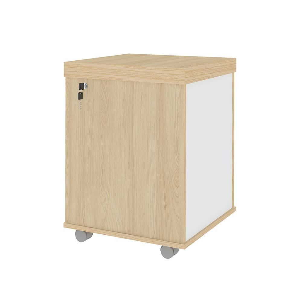 Gaveteiro Com Rodízios 3 Gavetas Stoke Carvalho Branco - 8