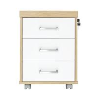 Gaveteiro Com Rodízios 3 Gavetas Stoke Carvalho Branco - 2