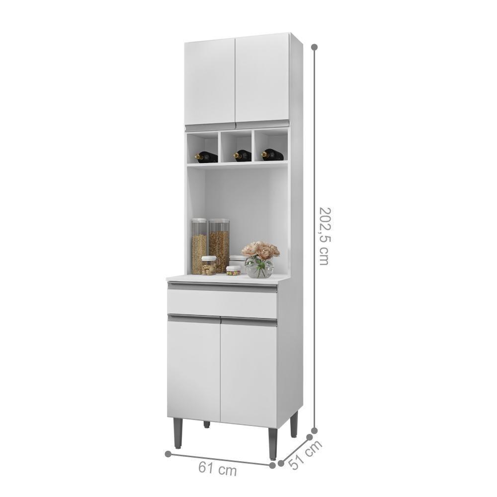 Armário De Cozinha 4 Portas Catanzaro Branco - 2