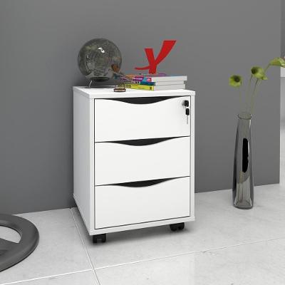 Gaveiteiro Com Rodízios 3 Gavetas Budoni Branco