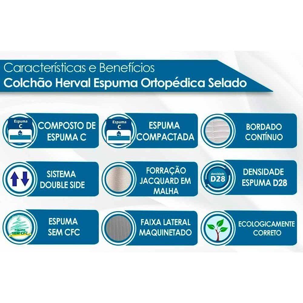 Colchão Solteiro Espuma Compact AG 65 / D28 / Ortopedic Black Double Face (88x188x17) - Herval - 3
