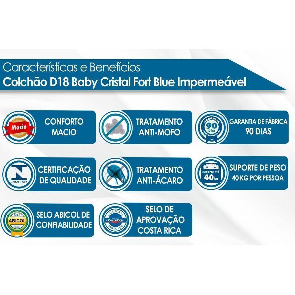 Colchão p/Berço D18 Baby Cristal Impermeável Lavável Berço - 70x130x10 - Polar - 2