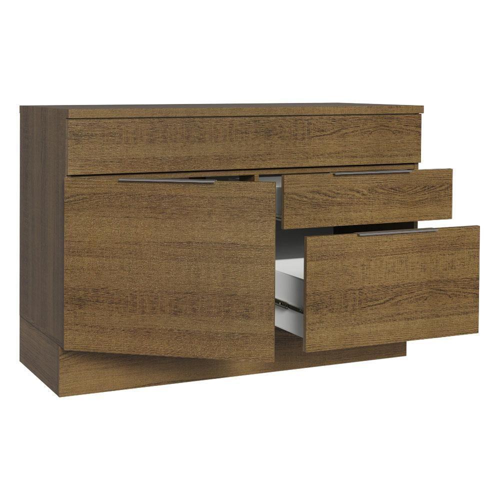 Balcão Gabinete De Pia 120 Cm 1 Portas E 2 Gavetas (com Tampo) Rustic Stella Madesa Rustic - 3