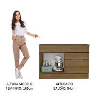 Balcão Gabinete De Pia 120 Cm 1 Portas E 2 Gavetas (com Tampo) Rustic Stella Madesa Rustic - 9