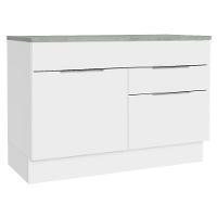 Balcão Gabinete De Pia 120 Cm 1 Portas E 2 Gavetas (com Tampo) Branco Stella Madesa Branco - 1