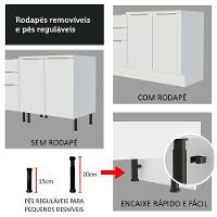 Balcão Gabinete De Pia 120 Cm 1 Portas E 2 Gavetas (com Tampo) Branco Stella Madesa Branco - 7