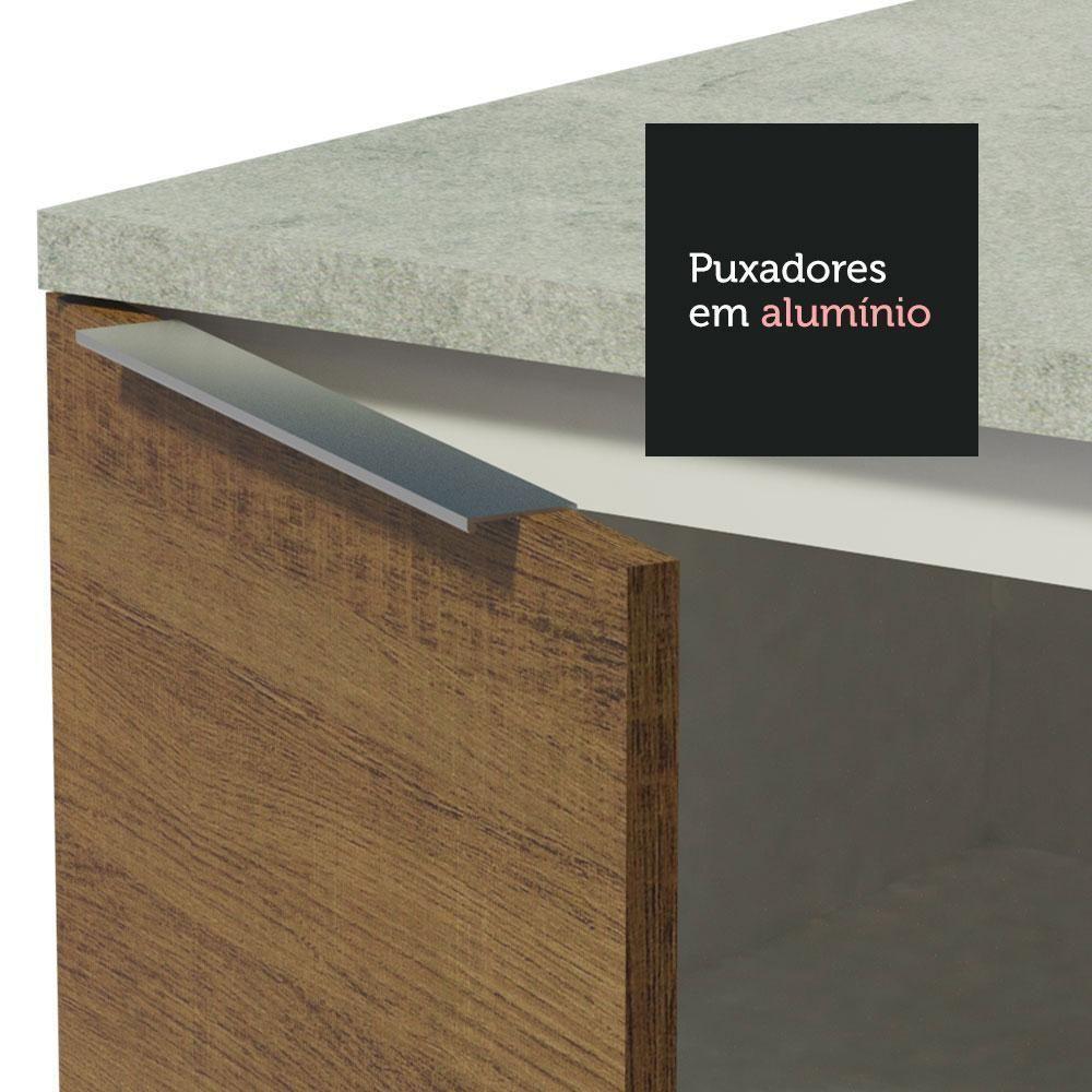 Balcão Gabinete De Pia 120cm 1 Portas 2 Gavetas Com Tampo Branco/rustic Stella Madesa - 6