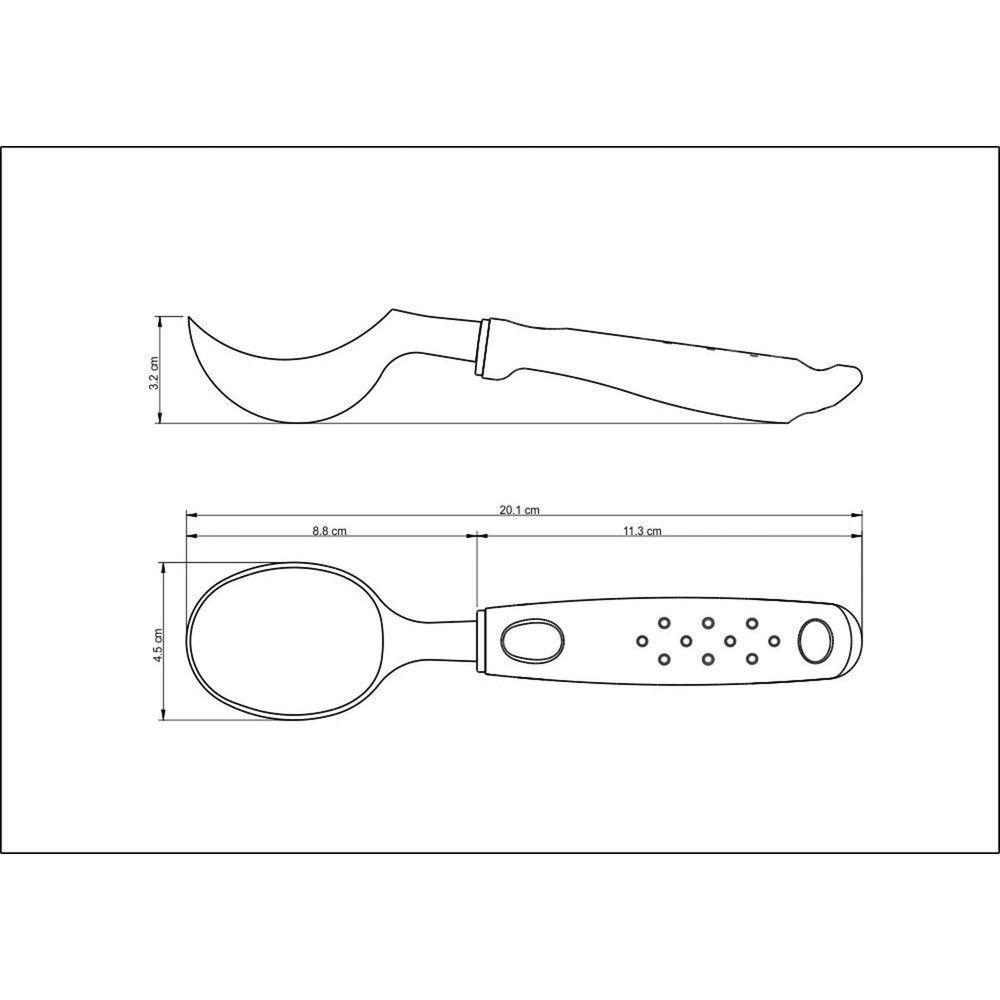 Concha Para Sorvete Tramontina Utilitá Em Zamak Cromado Com Cabo De Polipropileno Branco Tramontina - 3