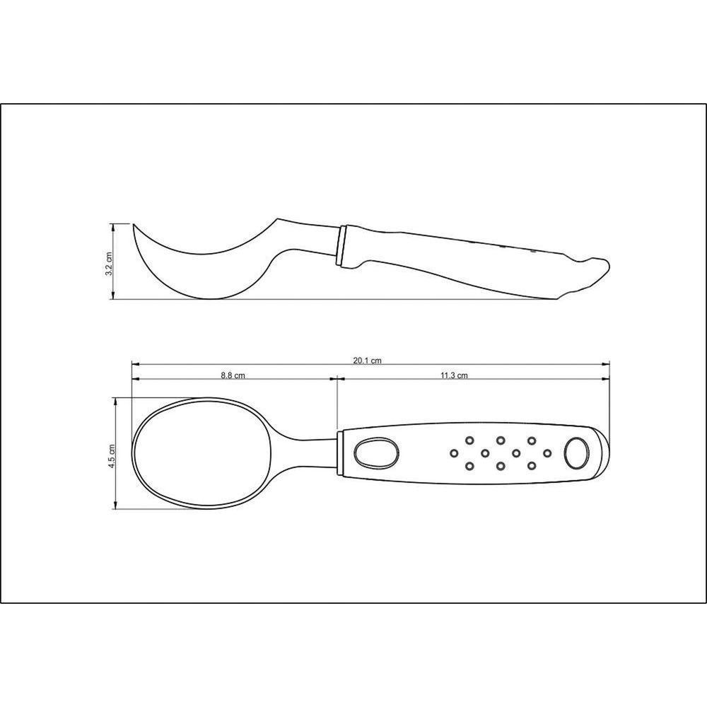 Concha Para Sorvete Tramontina Utilitá Em Zamak Cromado Com Cabo De Polipropileno Branco Tramontina - 5