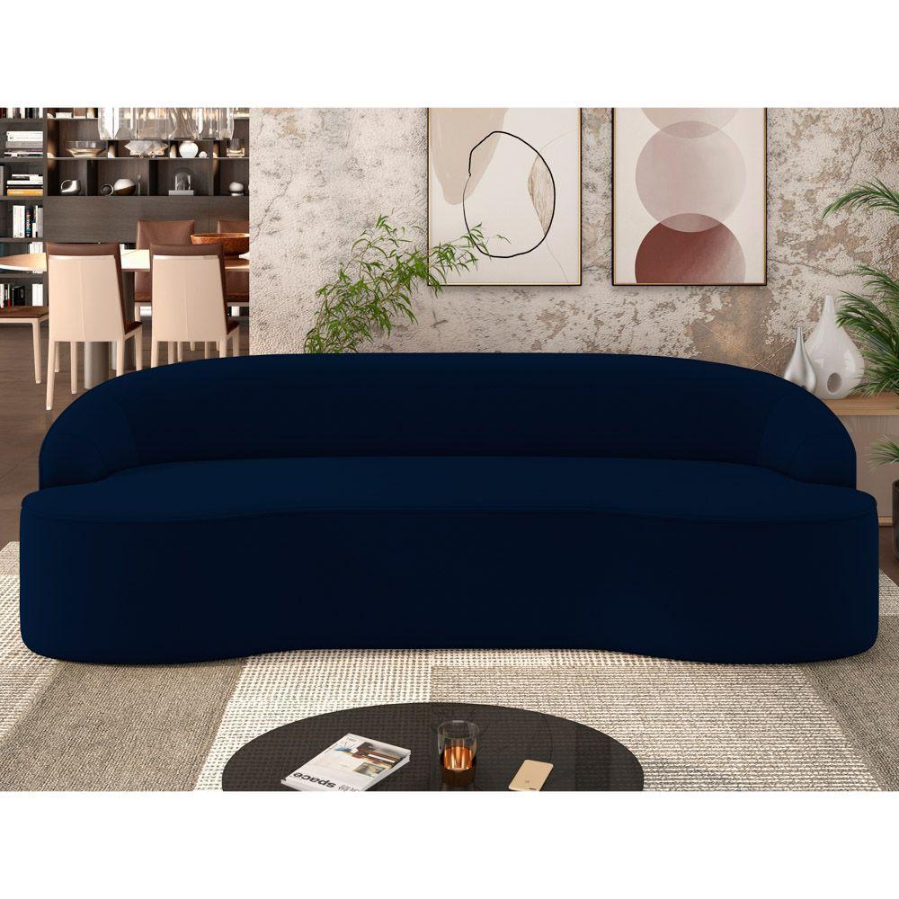 Sofá 3 Lugares Para Sala De Estar Living 180cm Theo D06 Veludo Royal - Mpozenato - 7