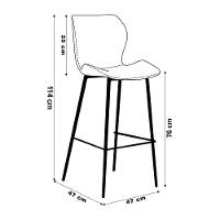 Kit 3 Banquetas Alta Com Encosto Para Bancada Cozinha Penha R02 Sintético Preto - Mpozenato - 9