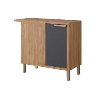 Balcão De Cozinha Eloise Canto Direita-esquerda C-1 Porta E Tampo 92cm Freijo-titanium - Mgm - 1