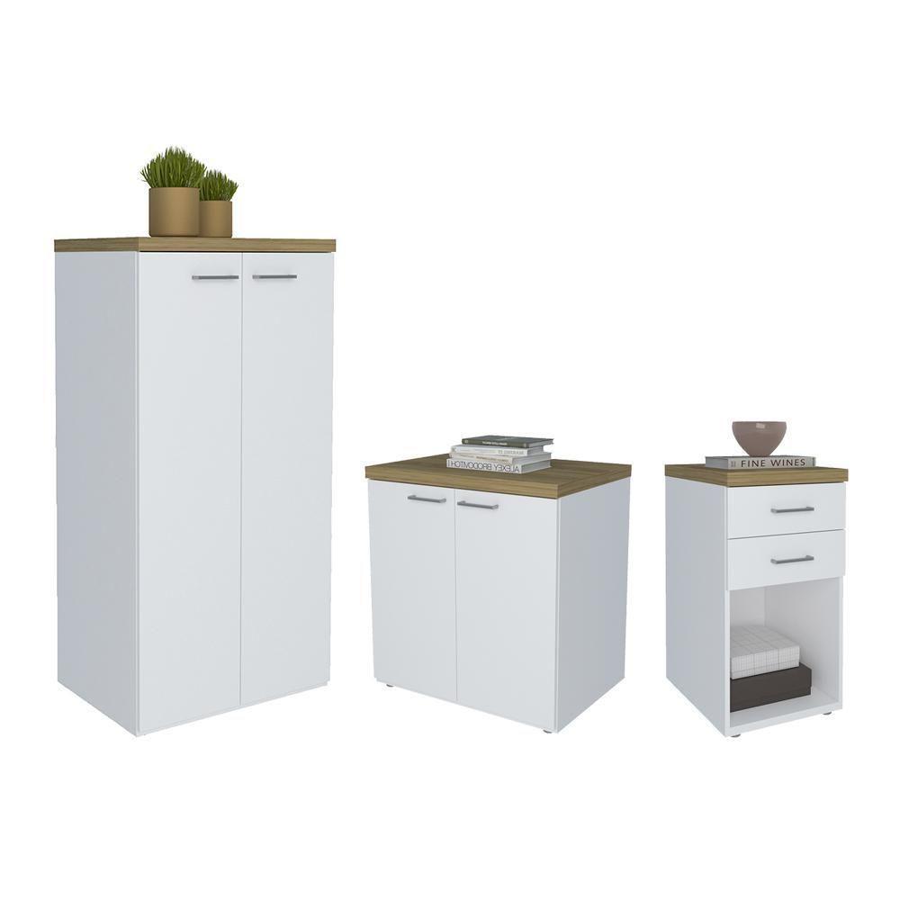 Jogo Escritório Completo Chemnitz Olmo Branco - 1