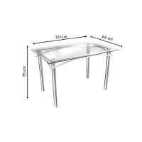 Kit Mesa Elba C- Tampo Vidro 120cm + 6 Cadeiras Holanda Cromado Courano Preto - 3