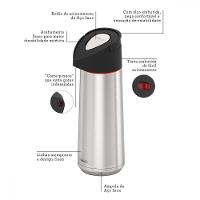 Garrafa Térmica Tramontina Exata Em Aço Inox Com Ampola De Aço 2 L