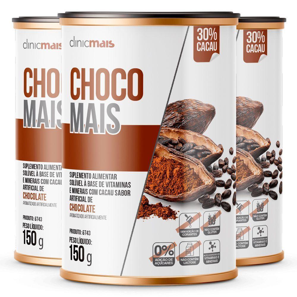 Kit 3 Choco Mais Clinic Mais Sabor Chocolate 150g - 1