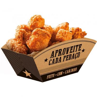 Bandeja Canoa De Papel Kraft Para Porções Com Frases Personalizadas - 50 Unidades