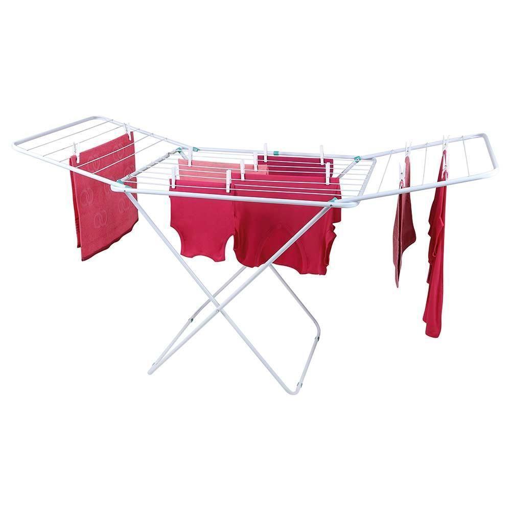 Varal Para Roupa De Chão Com Abas Maxi Retrátil Dobrável Mor Cor Branco - 3