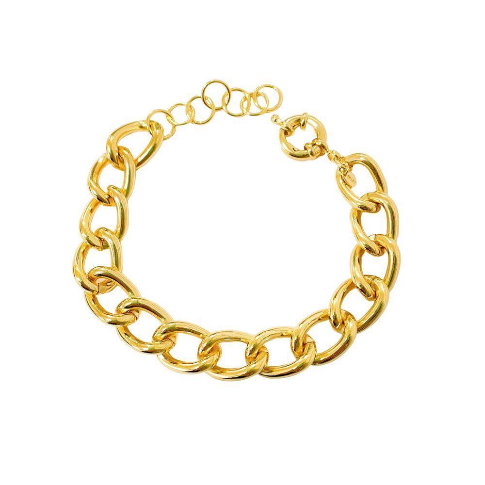 Pulseira Elos Ocos Banhado A Ouro 18k - 1