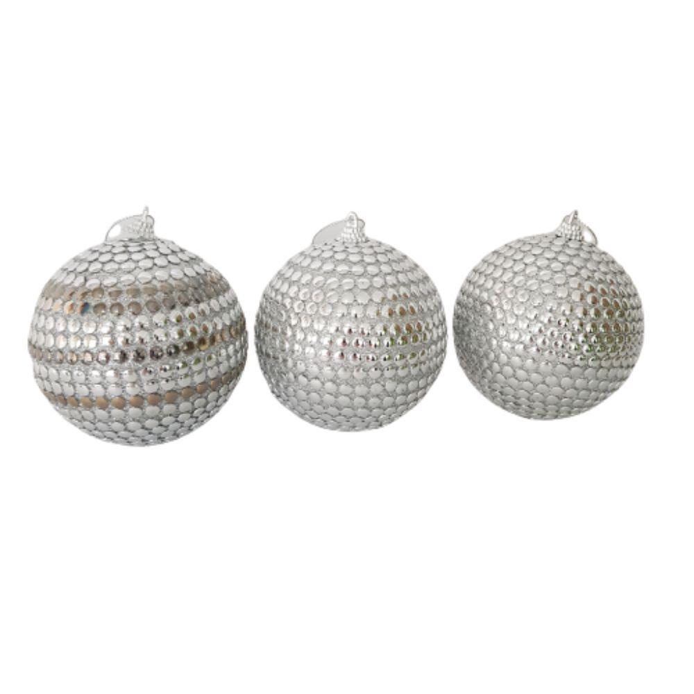 Bolas De Natal Kit Com 3 Unid Prata - 1