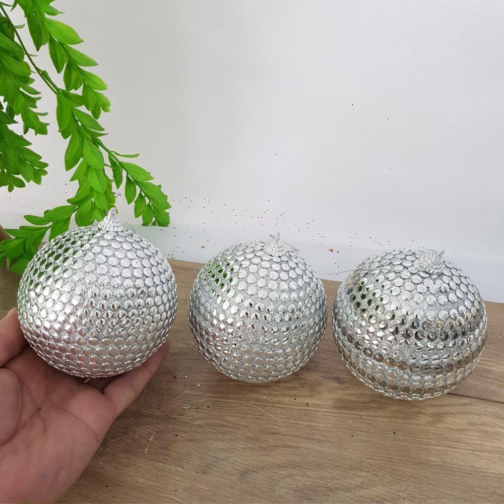 Bolas De Natal Kit Com 3 Unid Prata - 2