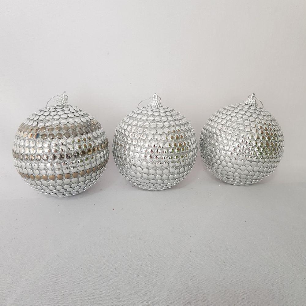 Bolas De Natal Kit Com 3 Unid Prata - 3