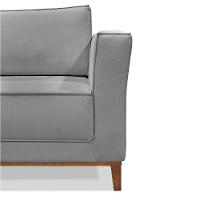 Sofá 2 Lugares Berlim Linho 1,70m Pés Em Madeira Maciça - Cinza Cinza - 3