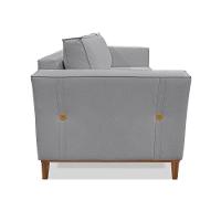 Sofá 2 Lugares Berlim Linho 1,70m Pés Em Madeira Maciça - Cinza Cinza - 6