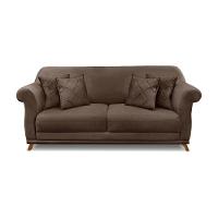 Sofá 2 Lugares Lorena Veludo 1,60m Pés Em Madeira Maciça - Marrom Marrom - 6