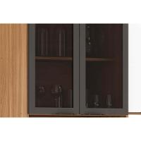 Paneleiro de Cozinha 2 Portas c/ Vidro Firenze Amendola/Nude Prime TX - Demóbile