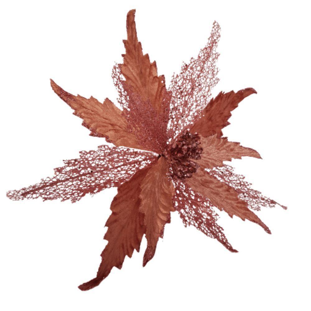 Flor Artificial Natal Rosa 34cm - 1